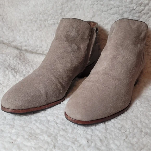 Sam Edelman Taupe Suede Ankle Booties Size 9 - Picture 9 of 11